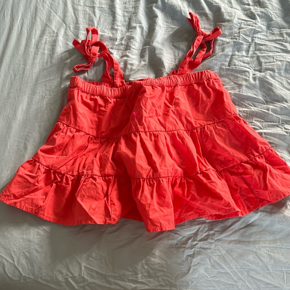 american eagle red flowy tie straps